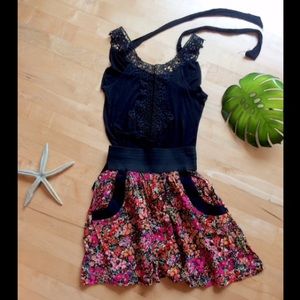 Flowing floral skirt